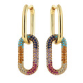 Shangjie Oem Aretes para Mujeres Hip Hop Gold Gold plaqué Earrngs Zircon Ladies Boucles d&#39;oreilles de mode